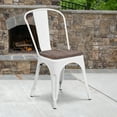thumbnail image 2 of Flash Furniture Perry White Metal Stackable Chair with Wood Seat, 2 of 11