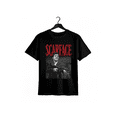 thumbnail image 1 of Elegante camiseta informal de verano para hombre con estampado gráfico de Scarface en diseño clásico de cine retro en negro y rojo., 1 of 6
