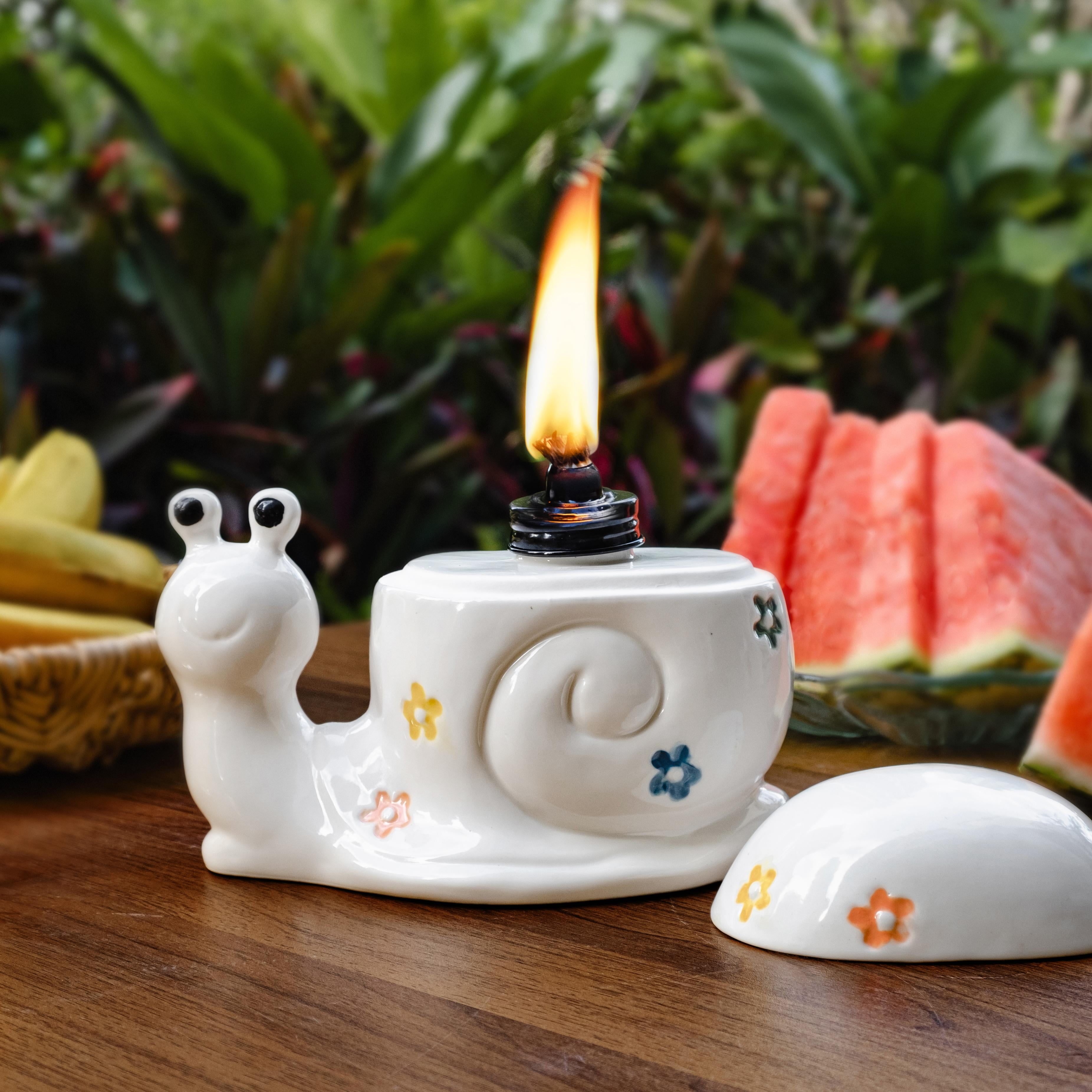 Mainstays Ceramic Snail Flame Torch for Tabletop Outdoor Patio