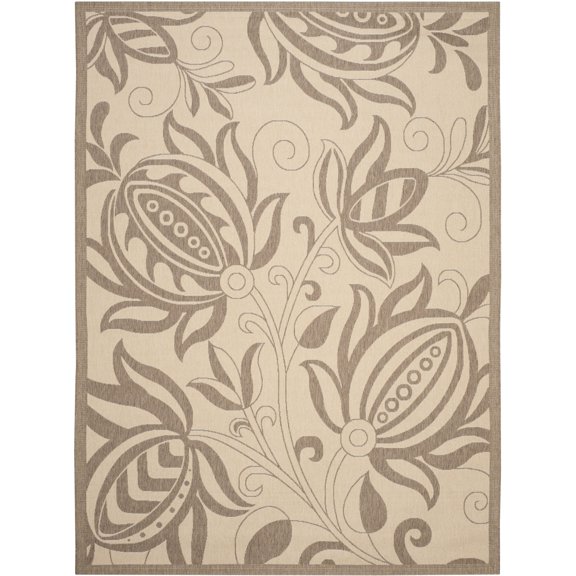 Safavieh Courtyard Crystal Floral Indoor/Outdoor Area Rug, Natural/Brown, 9' x 12'