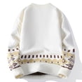 thumbnail image 5 of Men's Crewneck Sweaters Trendy Cable Knit Long Sleeve Pullover Vintage Winter Heavy Tops White XL, 5 of 8