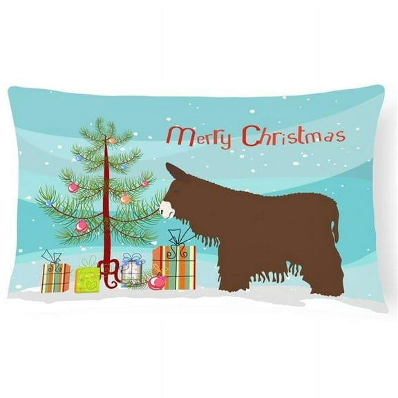 Carolines Treasures BB9219PW1216 Poitou Poiteuin Donkey Christmas Canvas Fabric Decorative Pillow, Teal, 12H x16W,