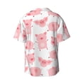 thumbnail image 2 of KLL Kawaii Pigs Print Men's Shirt Short Sleeve Button Down Summer Cuba Beach Shirts- X-Large, 2 of 7