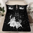 thumbnail image 2 of Castle Fairy Flowers Cat Full Size Sheets 4-Piece for Teens Adults,Starry Sky Moon Breathable Bed Sheets,Universe Cosmos Lightweight Sheet Sets,Lightweight Room Decor, 2 of 7