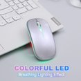 thumbnail image 2 of Mouse inalámbrico AZTZATZ de doble modo BT5.2 2.4G RGB plateado, 2 of 8