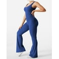thumbnail image 2 of Women Workout Flare Jumpsuits Sexy Backless Gym Bodycon Scrunch Butt Yoga Rompers V Back Lizvette, 2 of 6