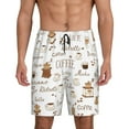 thumbnail image 1 of Balery Coffee Pantalones cortos de pijama de punto de algodón para hombre con cinturilla y bolsillos-3X-Large, 1 of 6