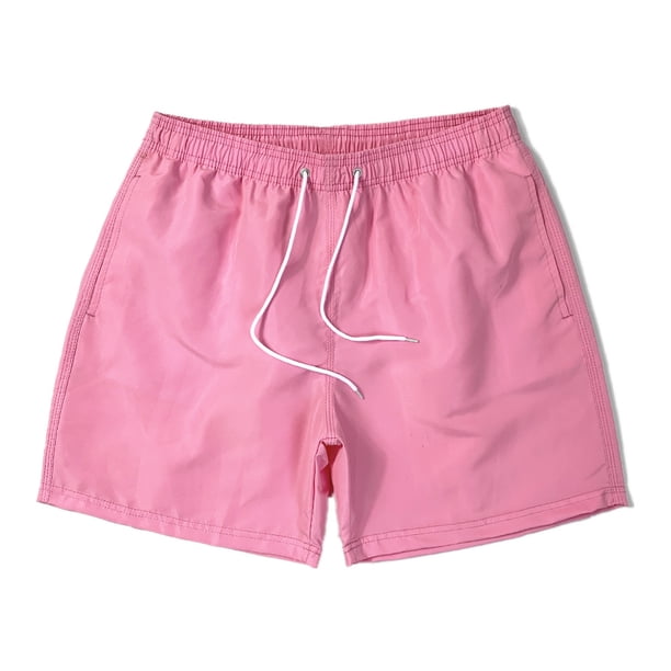 Pantalones de playa de un cuarto de largo de fibra de poliéster para hombres, pantalones cortos de baño de secado rápido de cinco minutos para hombres, pantalones de playa deportivos