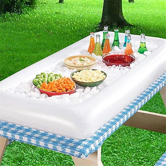 Inflatable Serving Bars Ice Buffet Salad Serving Trays Food Drink Holder Cooler Containers Indoor Outdoor BBQ Picnic Pool Party Supplies Cooler Drain Plug，Ice Tray Food Drink Containers