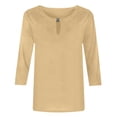 thumbnail image 6 of T Shirts For Women Womens Tops Fashionable Casual Solid Color Three Quarter Sleeve Top T Shirt, 6 of 6