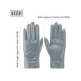 thumbnail image 2 of BadPiggies Winter PU Leather Gloves for Women, Waterproof Driving Dress Gloves with Fleece Lined Thermal Warm (Gray), 2 of 6
