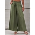 thumbnail image 3 of Asyoly Womens Wide Leg Pants Loose Flowy Drawstring High Waist Palazzo Lounge Trousers with Pockets, 3 of 7