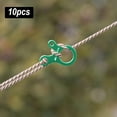 thumbnail image 4 of Ganchos de ajuste antideslizantes de aleación de aluminio, tensores de cable de 3 orificios, doblado de cuerda Verde 10 piezas Cola Hebilla de ajuste, 4 of 7