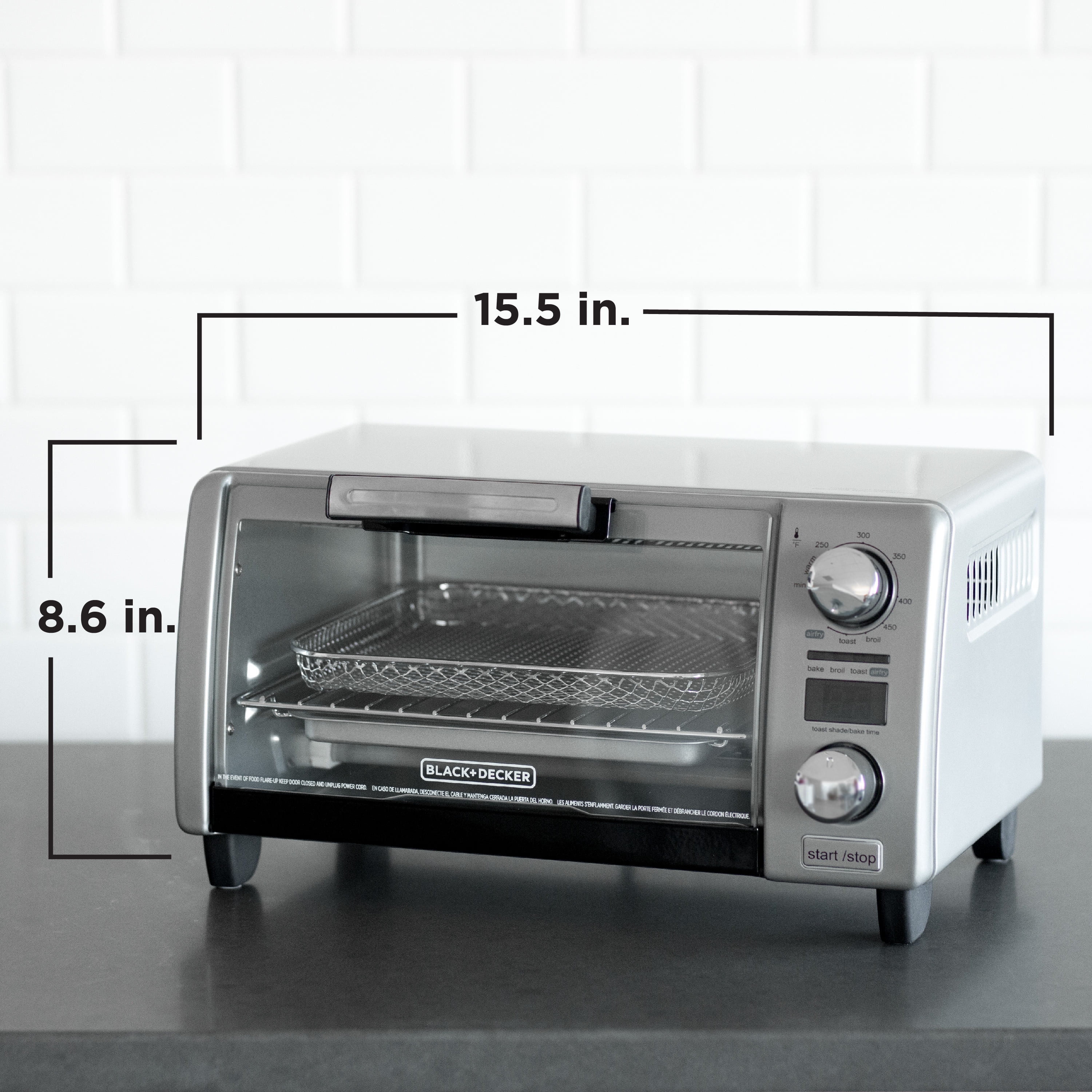 Black+Decker TOD1775G Crisp N Bake Air Fry Digital Toaster Oven, 9