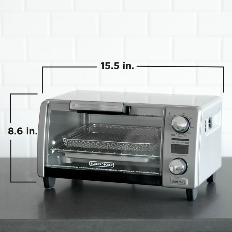 BLACK+DECKER Crisp 'N Bake 4-Slice Stainless Steel Convection Toaster Oven  (1150-Watt) in the Toaster Ovens department at