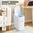 thumbnail image 3 of Maoface 3.5 Gallon Smart Motion Sensor Trash Can with Lid, Automatic Touchless Bathroom Trash Can, Slim Waterproof Garbage Bin for Bathroom, Bedroom, Kitchen, 3 of 14
