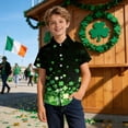 thumbnail image 3 of OGLCCG Kids Boys St.Patrick's Day Shirt Irish Clover Printed Short Sleeve Button Down Shirts Loose Fit Summer Casual Funny Hawaiian Shirt 2-15 Years, 3 of 6