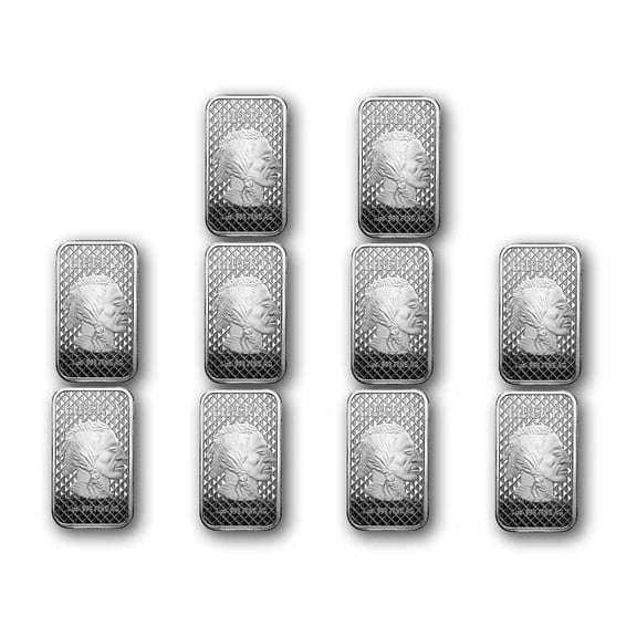1 oz Silver Bar - Buffalo - Lot of 10