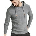 thumbnail image 2 of Kiplyki Mens Plus Size Pullover Wholesal Hooded Sweatshirt Long Sleeve Solid Knitted Hoodie Pullover Sweater, 2 of 8