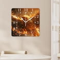 thumbnail image 4 of 10 Inch Wall Clock Battery Operated Square Clock for Office, Kitchen, Outdoor, Living Room,Fire Flame Eagle on Black Attractive, 4 of 4