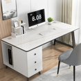 thumbnail image 3 of Drawers Slate Office Desks Computer Table Home Bedroom Office Desks Study Combination Escritorio Ordenador Work Furniture QF50OD My Lux Decor Round, 3 of 31