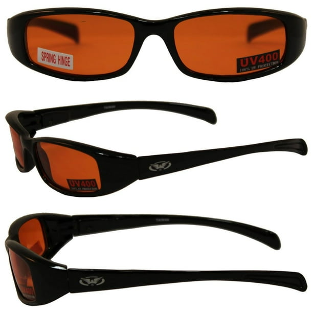 NEW ATTITUDES Stylish Sunglasses Orange Lenses, MATTE Black Frame