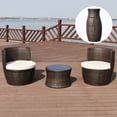 thumbnail image 1 of Costway 3pcs Outdoor Rattan Stackable Furniture Set Chair Coffee Table Cushioned, 1 of 9