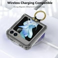thumbnail image 3 of Compatible Samsung Galaxy Z Flip 5 Case with Ring,(Clear+Black) Samsung Flip 5 Case Magnetic Wireless Charging Heavy Duty Slim Shockproof Protective Phone Case for Galaxy Z Flip 5 5G Cases Clear, 3 of 14