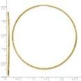 thumbnail image 2 of 10k Solid Yellow Gold 1.25mm Sparkle-Cut Endless Hoop Earrings 58x58mm Wide 1.25mm Thick Hoop Earring for Women, 2 of 2