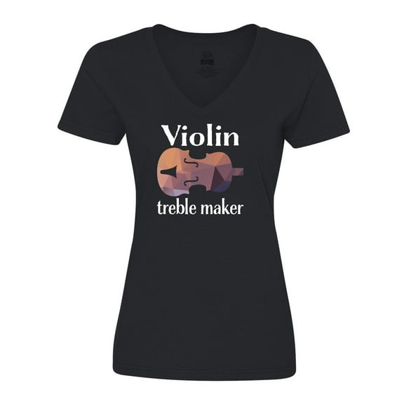 Inktastic Violin Treble Maker Funny Violinist Music Gift Women's V-Neck T-Shirt