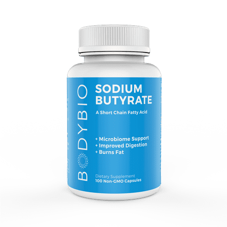 BodyBio - Sodium Butyrate, Short Chain Fatty Acid, 600mg, 100 Vegetarian