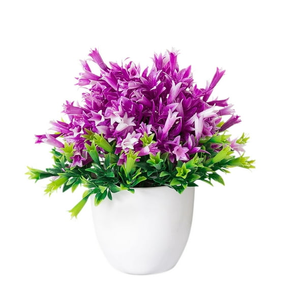 Tuscom Artificial Potted Plant, Faux Flowers Small Artificial Greenery for Home Decor Indoor Table Desk Decor