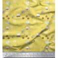 thumbnail image 1 of Soimoi Yellow Poly Georgette Fabric Tea Bag,Star Anise & Lemon Slice Vegetable Printed Craft Fabric by the Yard 52 Inch Wide, 1 of 1