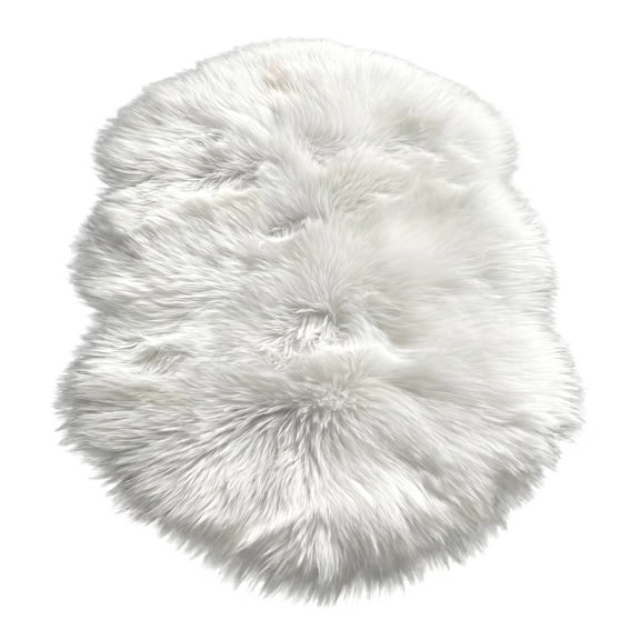 Unique Bargains Ultra Fluffy Bedroom Non Slip Fuzzy Shaggy Area Rug 35" x 24" White
