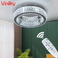 thumbnail image 2 of Modern Led Crystal Ceiling Chandelier Lamps Living Room Dimmable Ceiling Light With Remote Home Bedroom Smart Lighting Fixtures My Lux Decor Round, 2 of 8