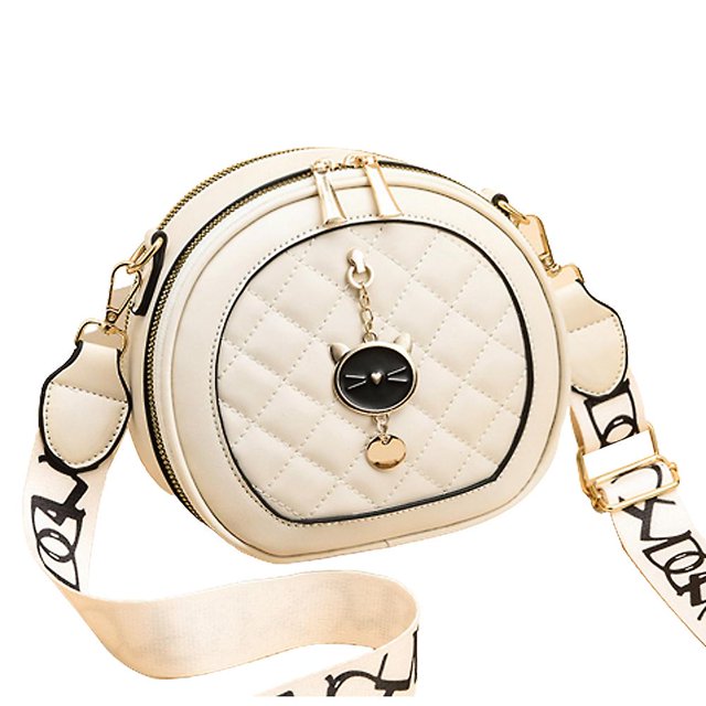 Bolso bandolera circular pequeño para niñas adolescentes, bolso de hombro de cuero para mujeres
