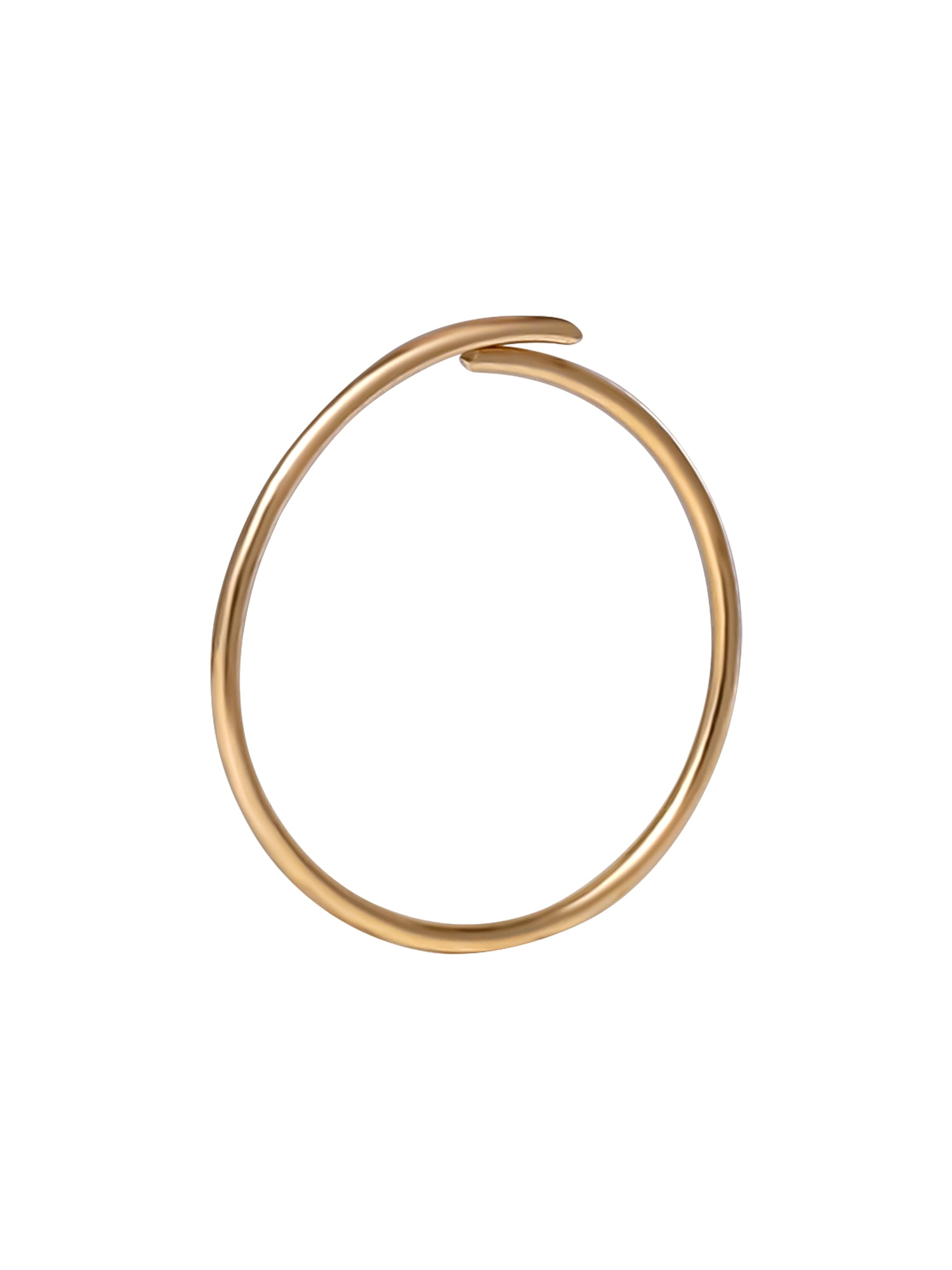 Body Jewelry Women's 14kt Gold 24G Round Nose Hoop Ring for Ages 16+