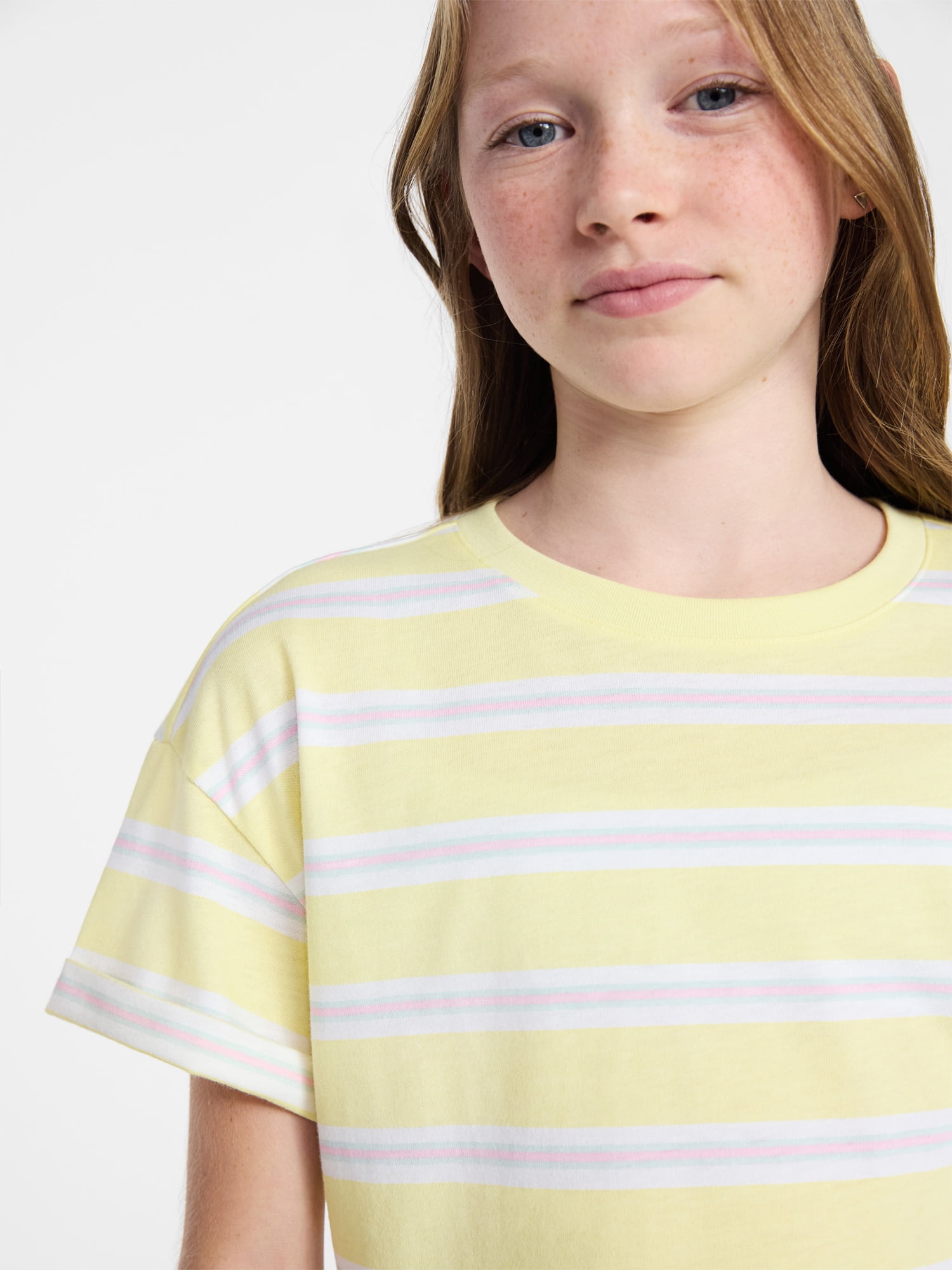 Weekend Academy Girls Stripe Boxy Tee, Sizes 4-18
