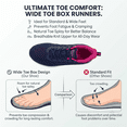 thumbnail image 2 of REABO Women's Wide Toe Box Slip-on Running Shoes with Arch Support,Rose/Blue, Size 6.5, 2 of 9