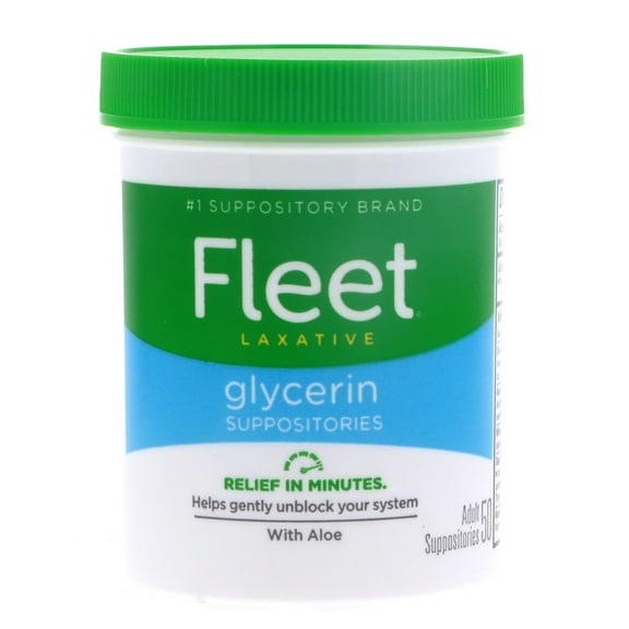 Fleet Laxative Glycerin Suppositories for Adult Constipation, 50 Count
