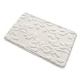 thumbnail image 2 of Entrance Door Mat, Bathroom Absorbent Mat, Non-Slip Mat, Thick Sea Mat, Solid Color Design, Leaf Pattern, for Home Use, Dirt Trapping, Floor Protector, Indoor/Outdoor Rug UKHBMC | Polyester, White, 2 of 9