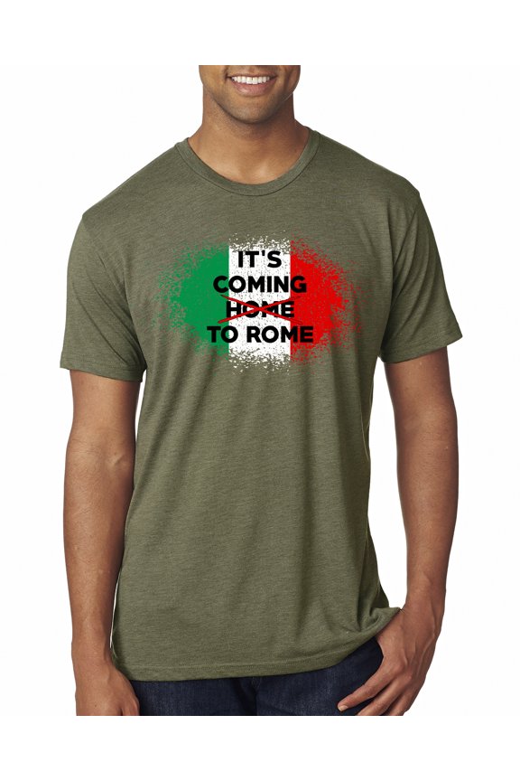 , Italian Soccer Its Coming to Rome, Sports, Men Premium Tri Blend Tee, Military Green, X-Large