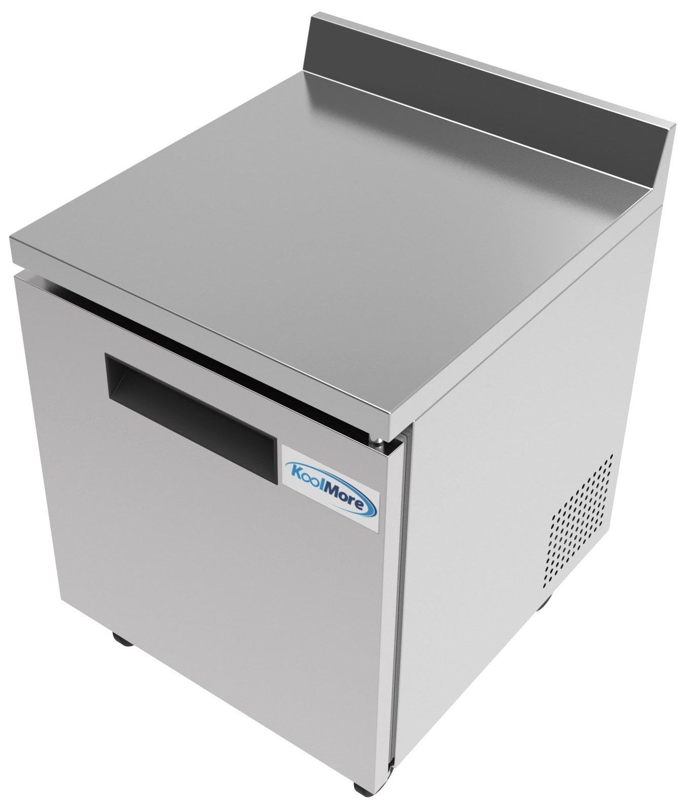 KoolMore 27" Stainless Steel Worktop Commercial Refrigerator with 3 1/2 Backsplash - 6.3 cu.ft, RWT-1D-6C