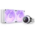 thumbnail image 2 of NZXT Kraken RGB 240mm - RL-KR240-W1- AIO RGB CPU Liquid Cooler - LCD Display - 2 x F120RGB Core Fans Radiator Fans White LGA 1851 / AM5 Compatible, 2 of 9