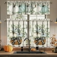 thumbnail image 4 of Fall Thanksgiving Pumpkin Kitchen Curtains Valances and Tiers 3 Piece Set,Eucalyptus Buffalo Plaid Rod Pocket Kitchen Curtain over Sink Window,Farmhouse Cafe Curtains for Autumn Decor 36 Inch (Blue), 4 of 6