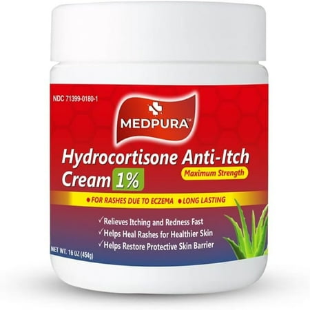 Akron Hydrocortisone Cream 1% Maximum Strength Anti-Itch Cream, 16Oz, Relieves itching and redness fast