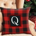 Zhourta Christmas 26 Letter Pillow Cover Peach Velvet Black and Red