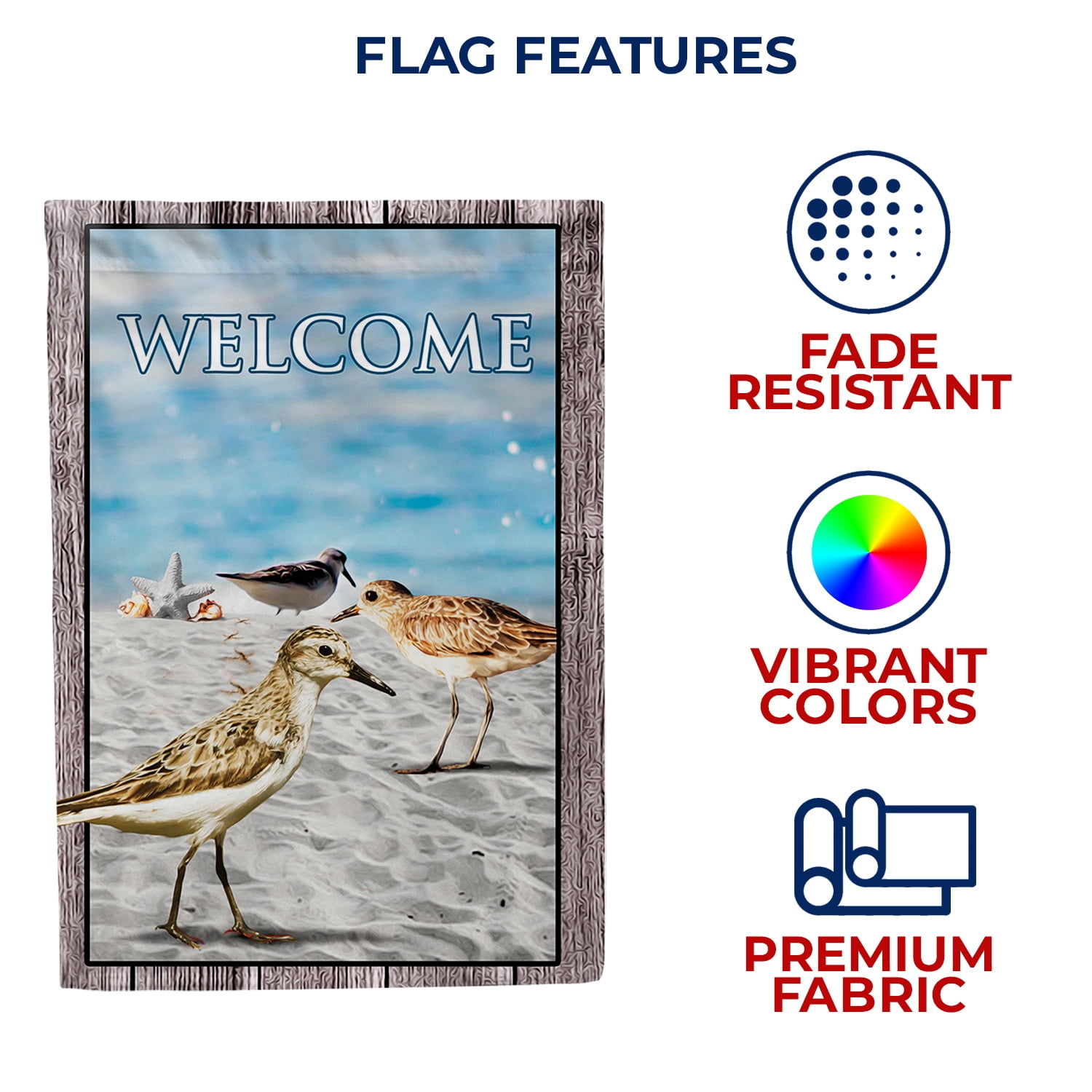 America Forever Seashore Sandpipers Summer House Flag 28 x 40 inches American Exotic Tropical Beach Birds Coastal Sand Double Sided Seasonal Yard Outdoor Decorative Welcome Summer House Flag