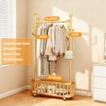 thumbnail image 2 of Rolling Clothing Rack with Wheels and Basket Storage, Metal Moveable Large Coat Rack Decorative Clothing Racks for Hanging Clothes for Bedroom Boutiques, 2 of 8