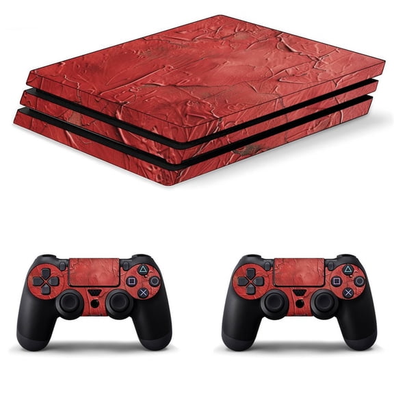 Decal Skin for PS4 Slim / PS4 Pro / PS4, Whole Body Vinyl Sticker Cover for Playstation 4 Console and Controller (Red Oil Pattern)